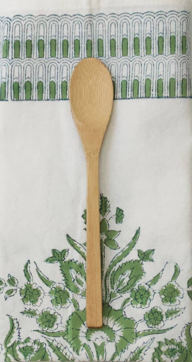 Handmade Fleur Napkin in Green & Blue