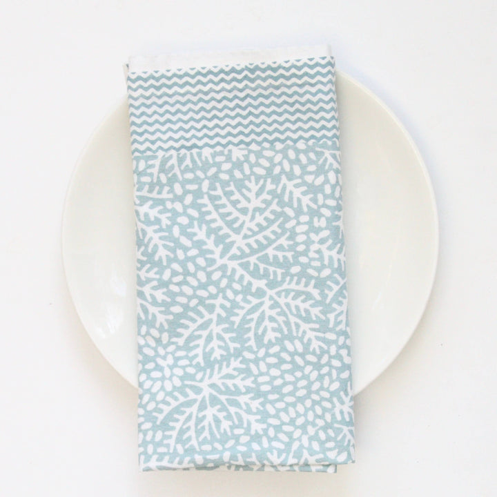 Handmade Floral Napkin in Blue