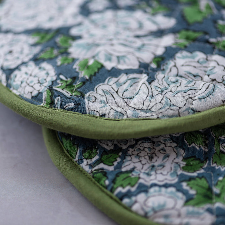 In Bloom Oven Gloves in Blue