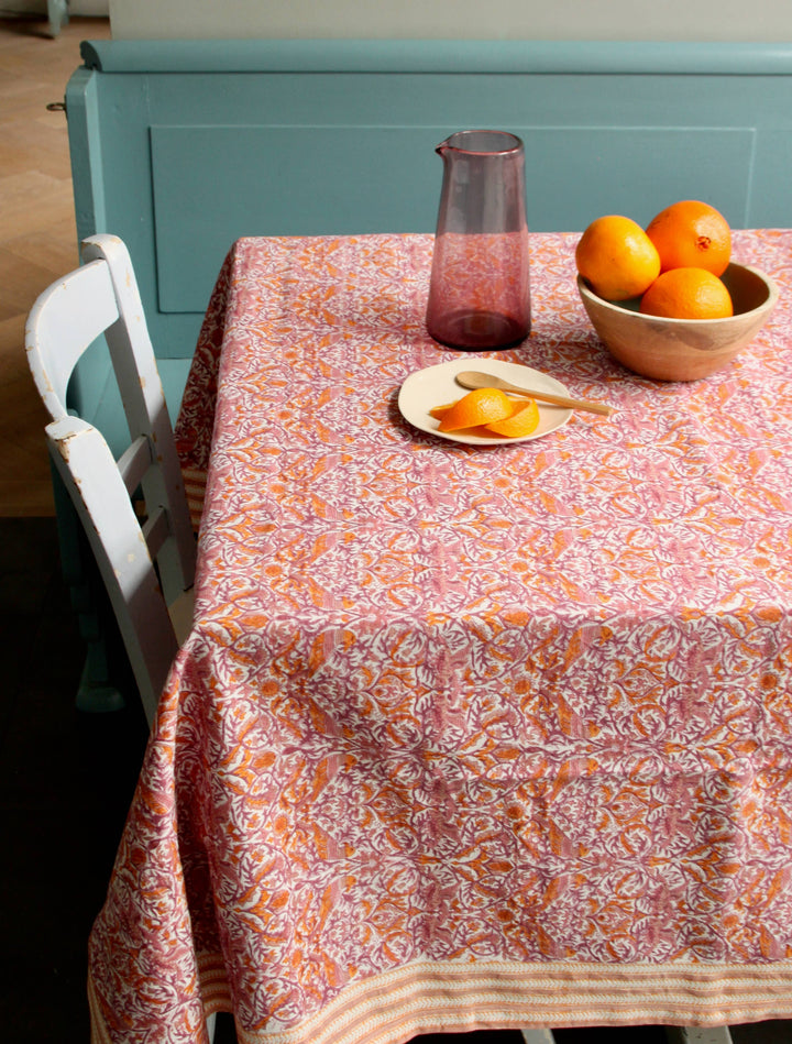 Bold Birds Blockprinted Tablecloth