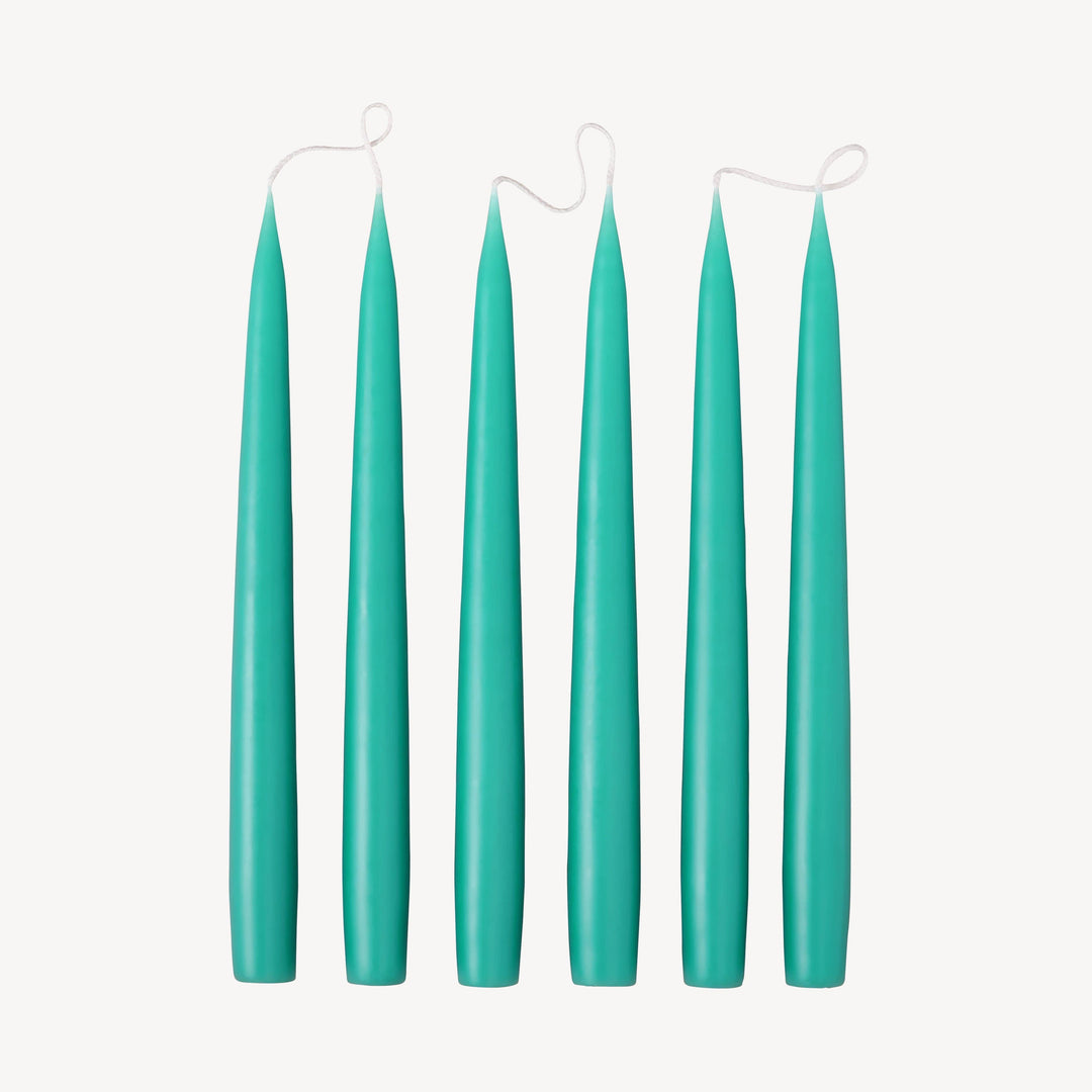 Turquoise Taper Candle