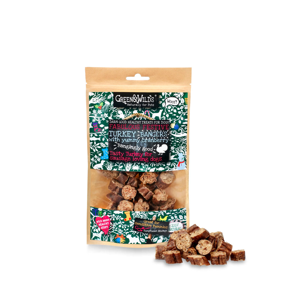 Turkey & Cranberry Christmas Banger Chews