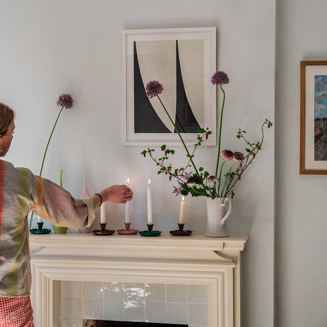 Berry Enamel Candle Stick Holder