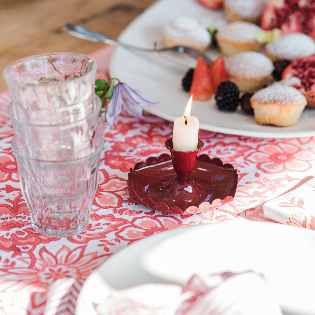 Berry Enamel Candle Stick Holder