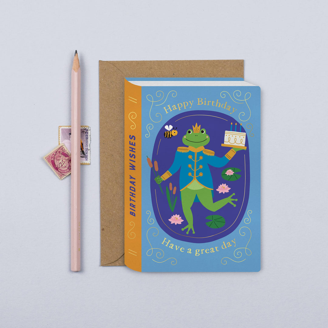 Frog and the Bee Book Kid's Birthday Card