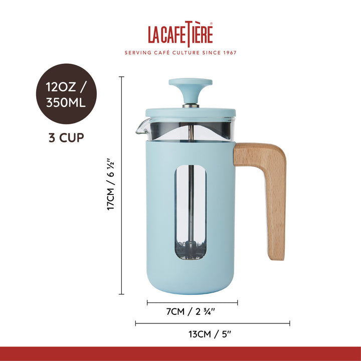 Pisa 3 Cup Cafetiere in Sky Blue