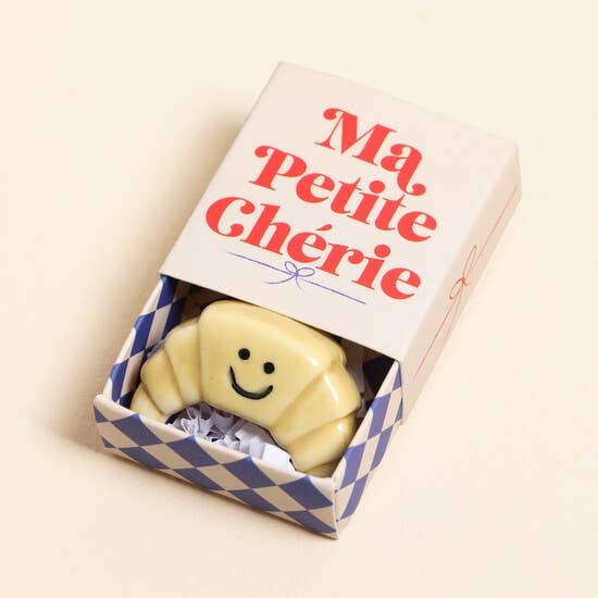 Tiny Matchbox Ceramic Tokens: Croissant