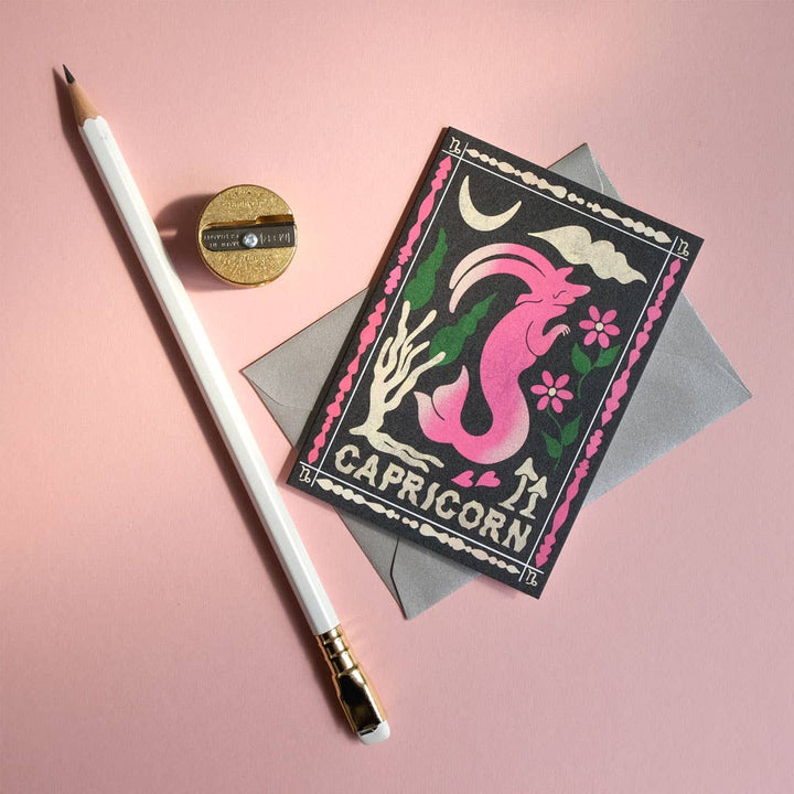 Capricorn Mini Greetings Card
