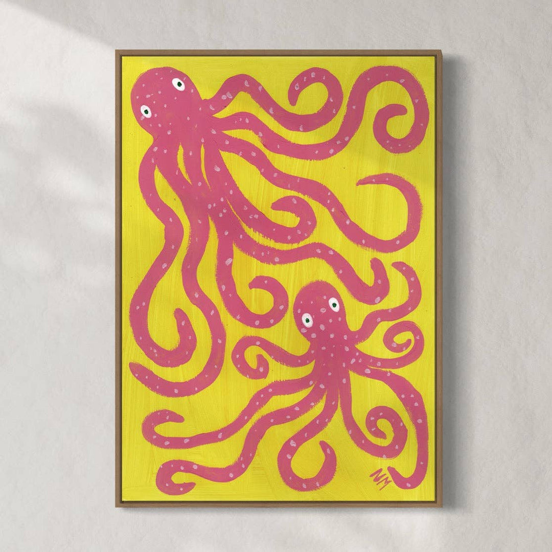Pink Octopus Art Print A3