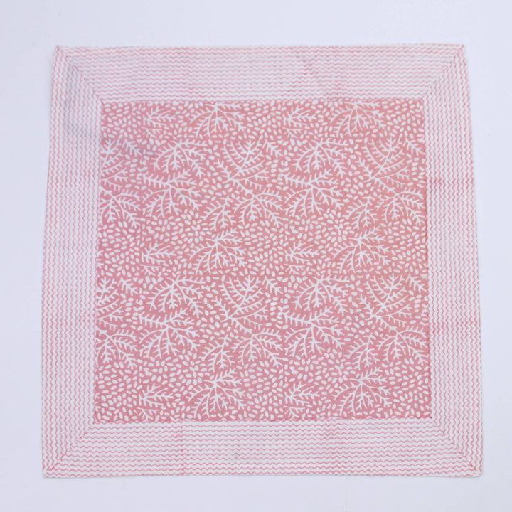 Handmade Floral Napkin in Coral