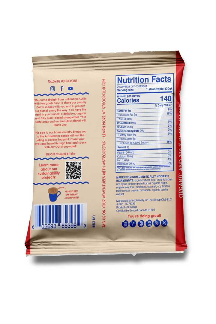 Traditional Caramel Stroopwafel - 2 Pack | Organic & Vegan