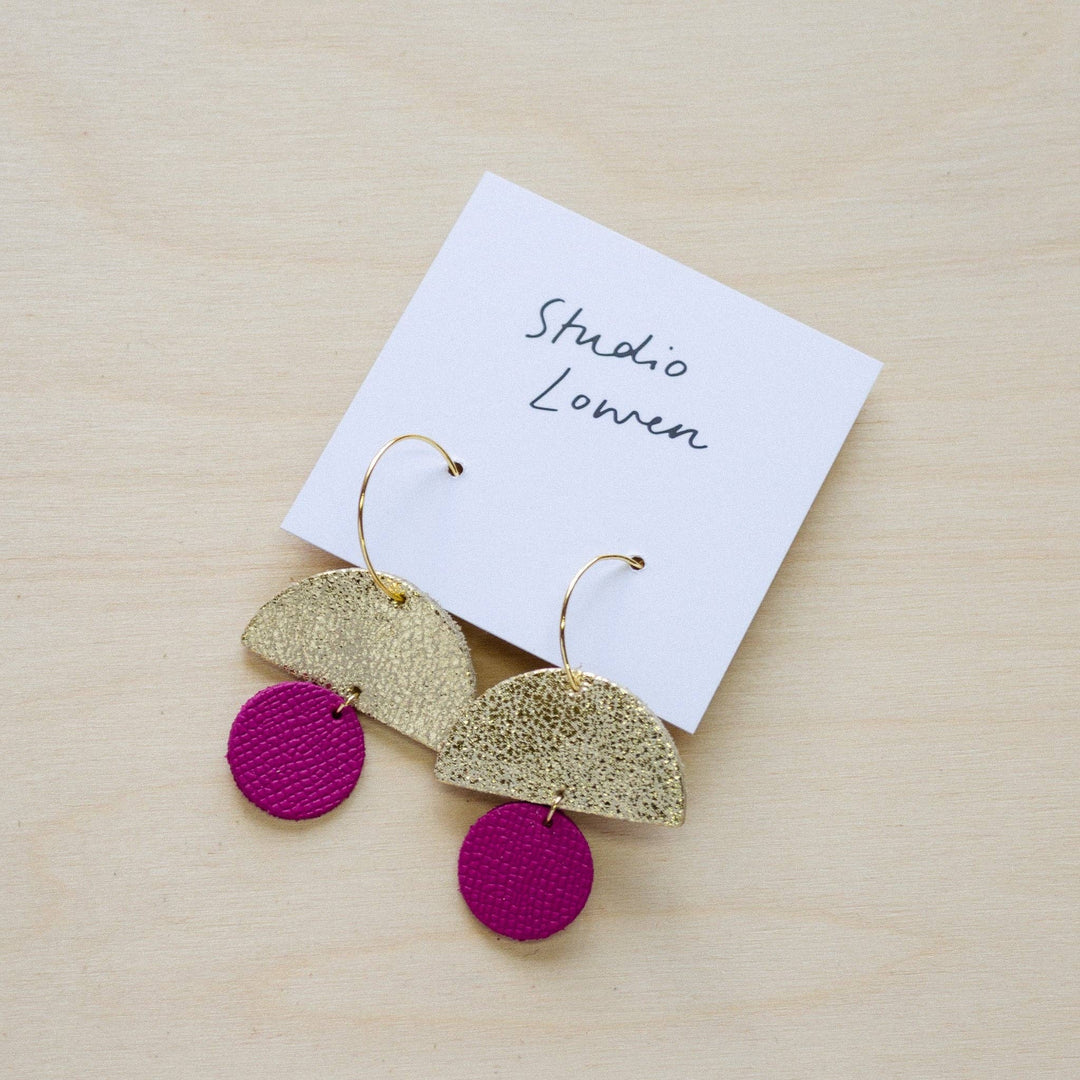 Sunrise Hoop Earrings in Raspberry