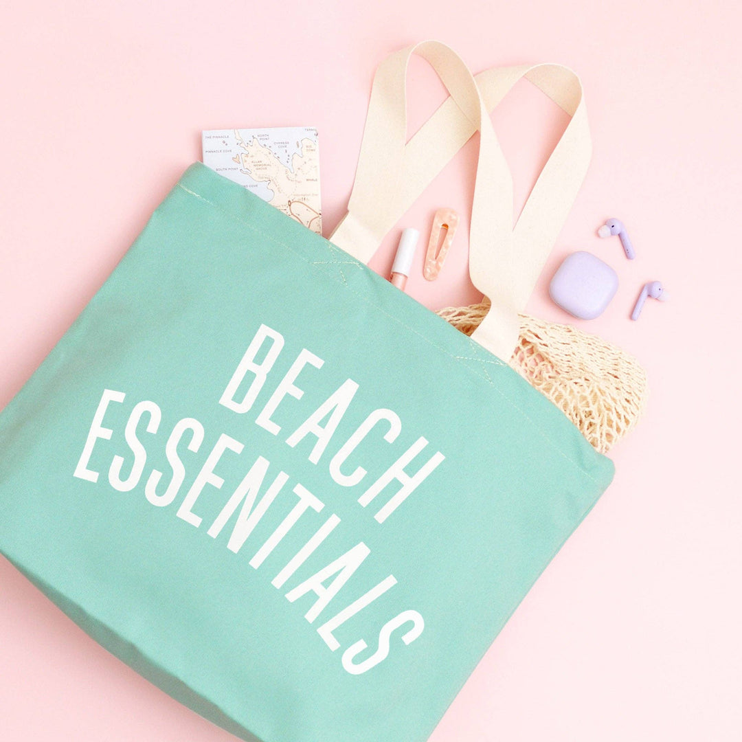 Beach Essentials - Sea Glass Canvas Tote Bag