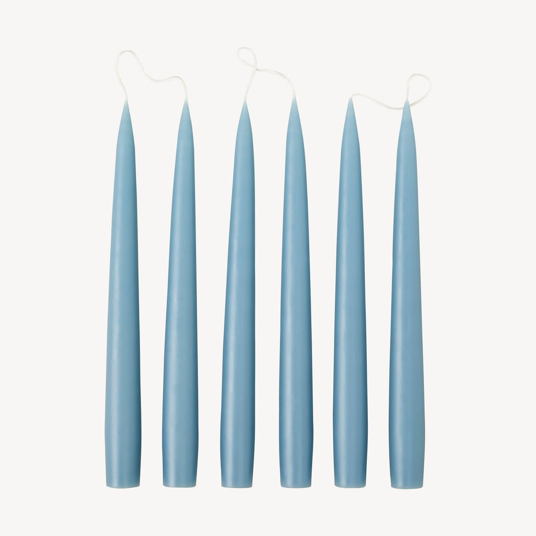 Grey Blue Taper Candle