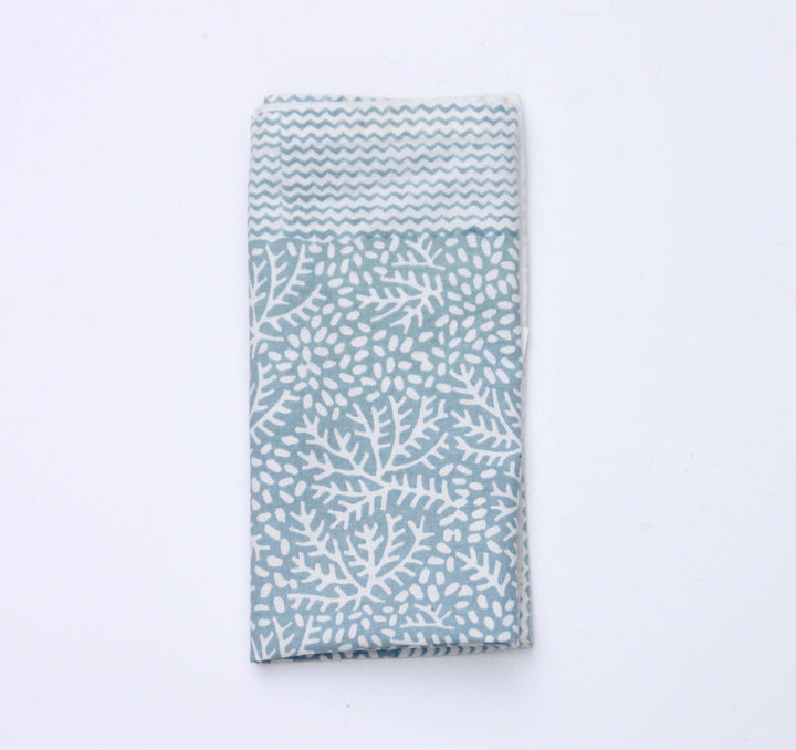 Handmade Floral Napkin in Blue