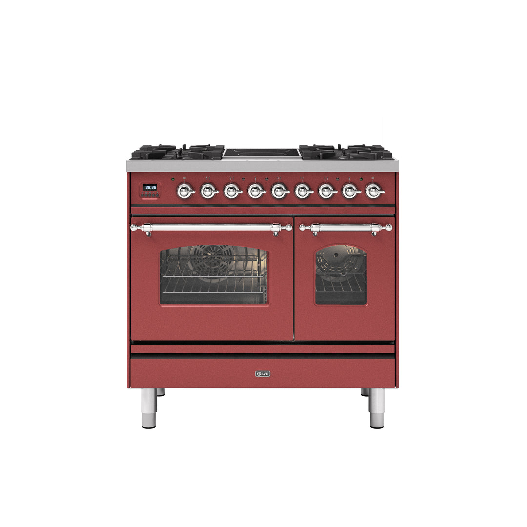 ILVE Milano 90cm - Double Oven - 4 Gas Burners & 2 Zone Induction