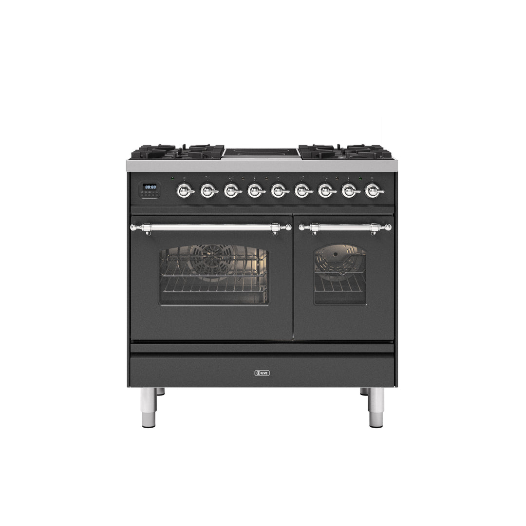 ILVE Milano 90cm - Double Oven - 4 Gas Burners & 2 Zone Induction