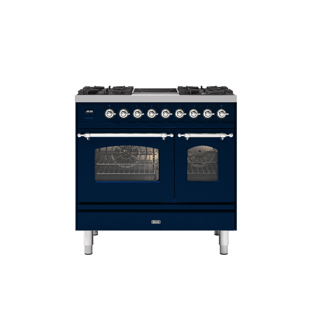 ILVE Milano 90cm - Double Oven - 4 Gas Burners & 2 Zone Induction