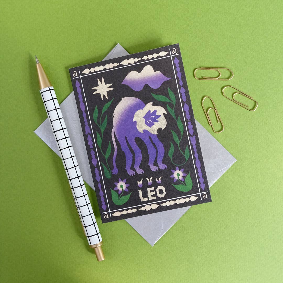 Leo Mini Greetings Card
