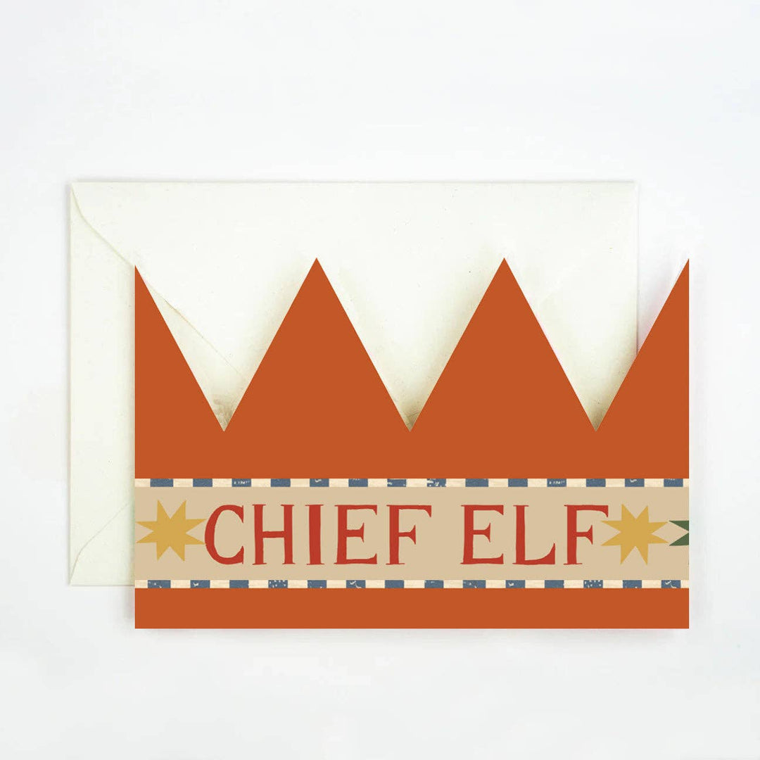 Chief Elf Party Hat Card