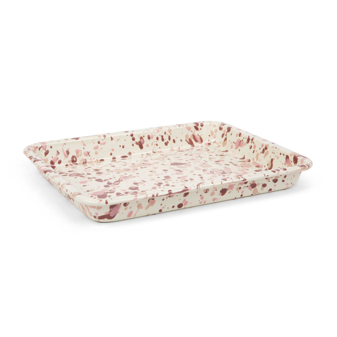 Catalina Enamelware Small Rectangle Tray: Desert Rose