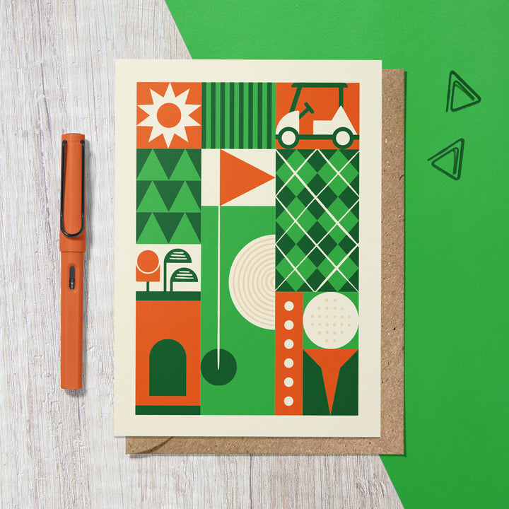 Retro Golf Greeting Card