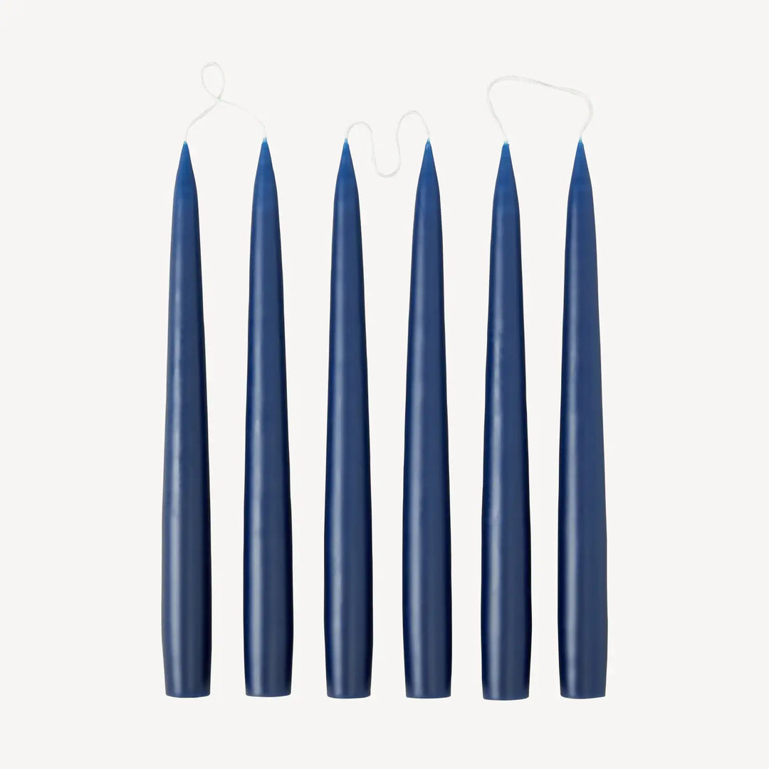 Navy Taper Candle