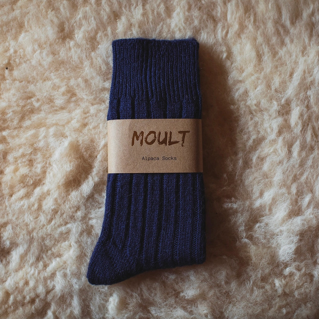 Cosy Alpaca Socks in Navy