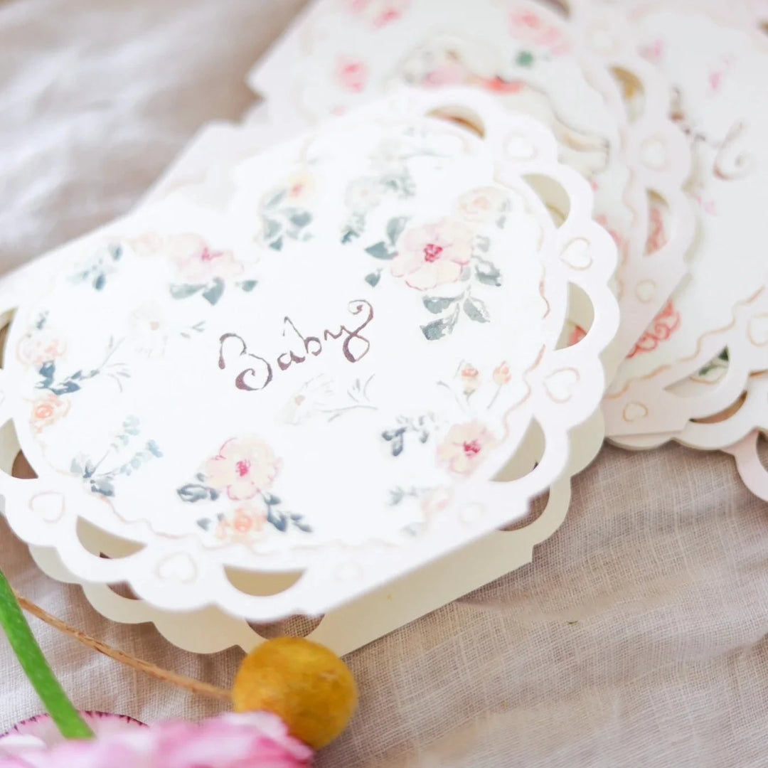 Baby Floral Heart Card