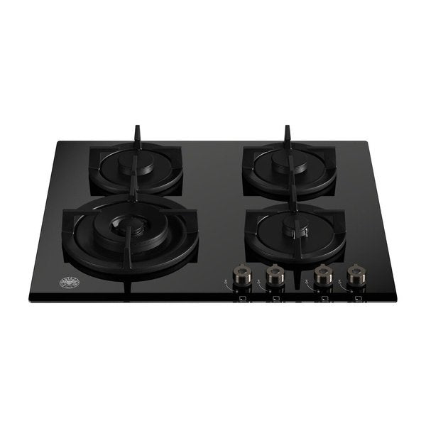 Bertazzoni gas hob p604lprogne black on glass showcase image