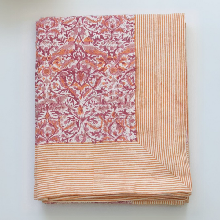 Bold Birds Blockprinted Tablecloth