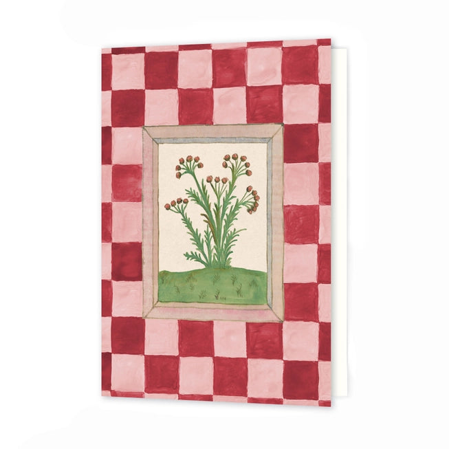 Book of Herbs Pink Check Card
