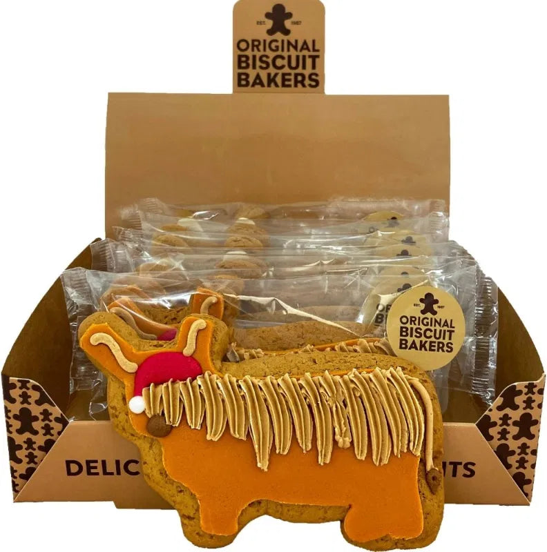 Christmas Highland Cow Gingerbread Cookie