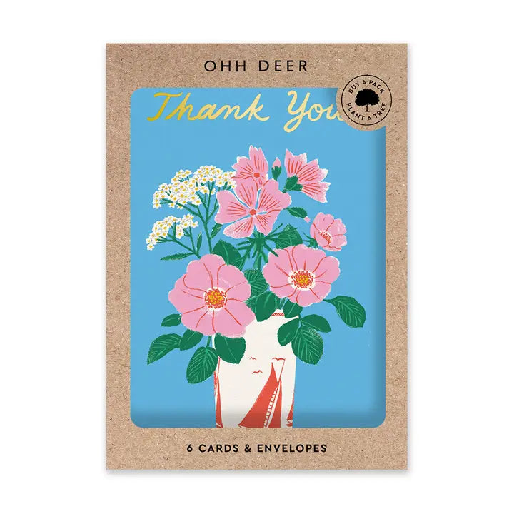 Floral Vase Thank You Card Set