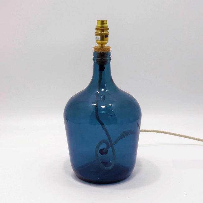 Garrafa Recycled Glass Lamp in Petrol Blue