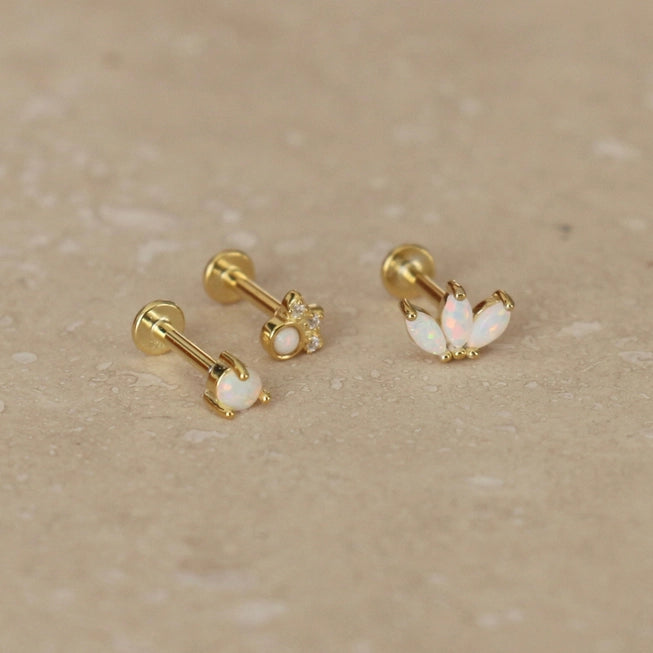 Gold Opal Labret Single Stud