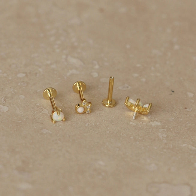 Gold Opal Labret Single Stud