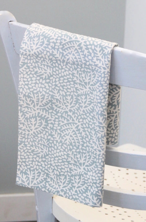 Blockprint Floral Dusty Blue Dishcloth