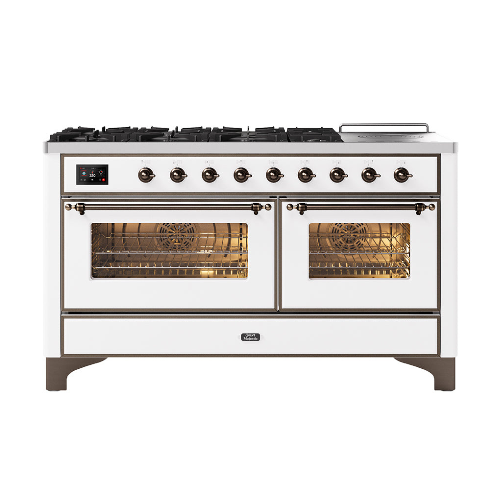 ILVE 150cm Majestic Milano Coup de Feu Double Oven Dual Fuel Range Cooker