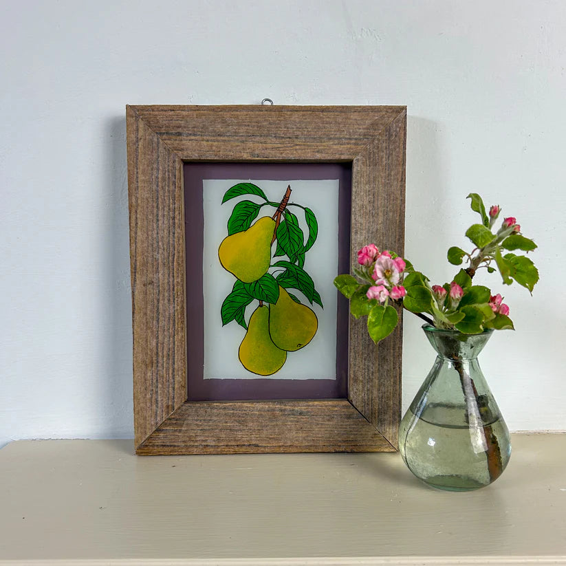 Pears Indian Glass Painting - Vintage