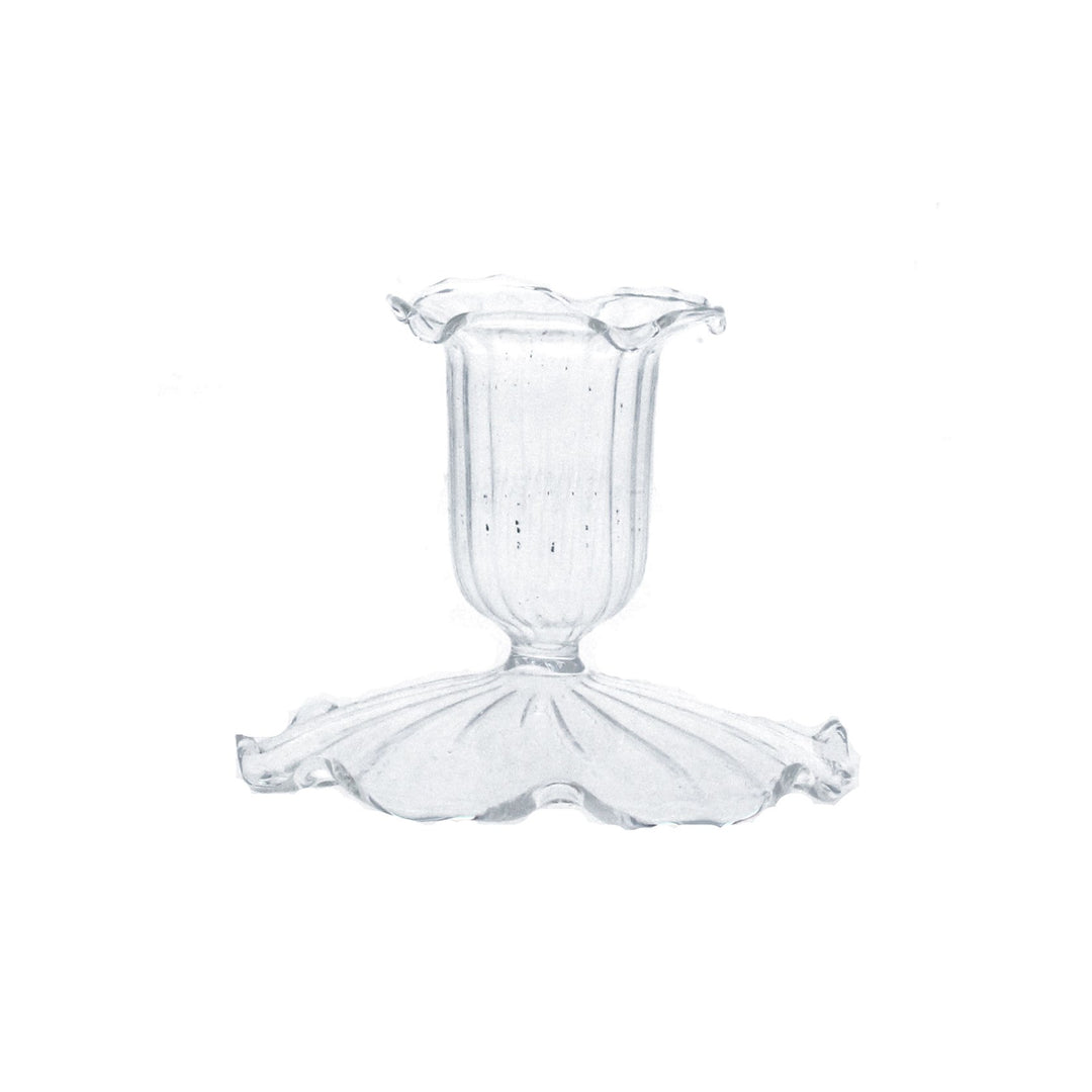 Frill Glass Candle Holder in Clear
