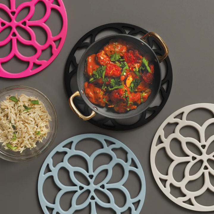 Silicone Heritage Circular Silicone Trivet - Blues