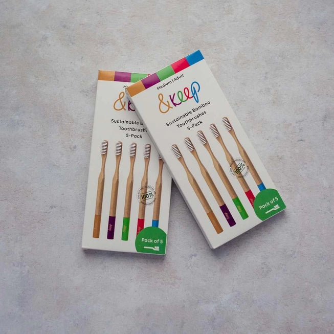 Set of 5 Bamboo Toothbrushes