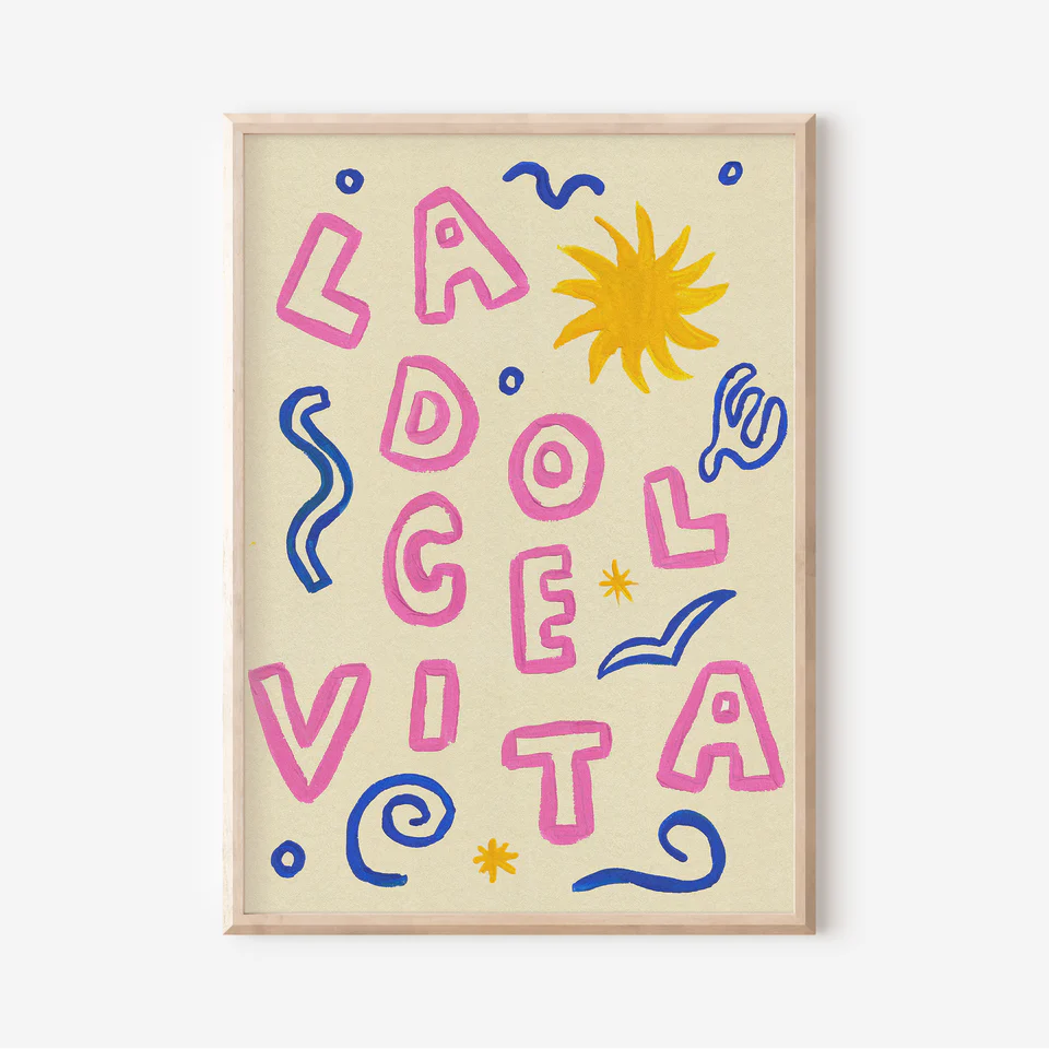 La Dolce Vita Hand Painted Print