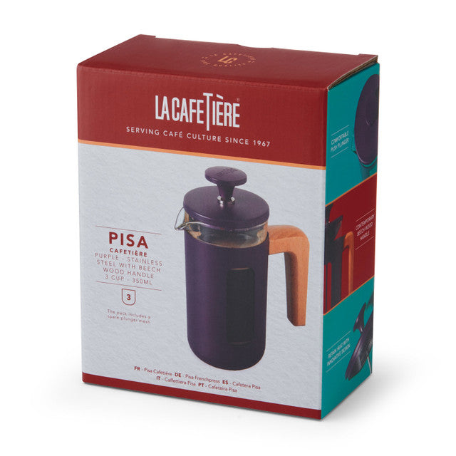 Pisa 3 Cup Cafetiere in Purple