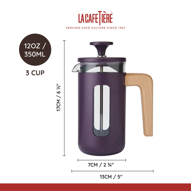 Pisa 3 Cup Cafetiere in Purple