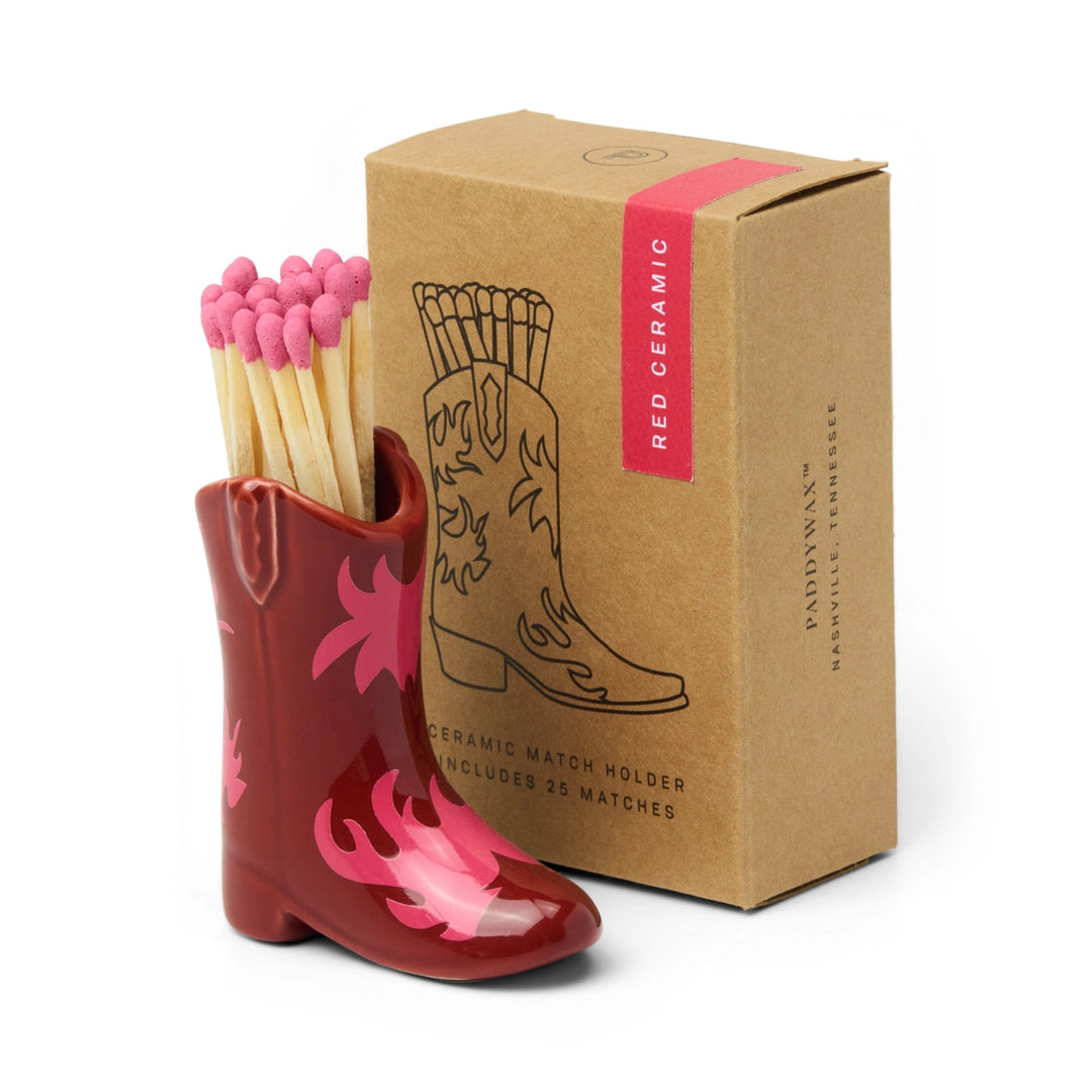 Nashville Cowboy Boot Holder with 25 Matches