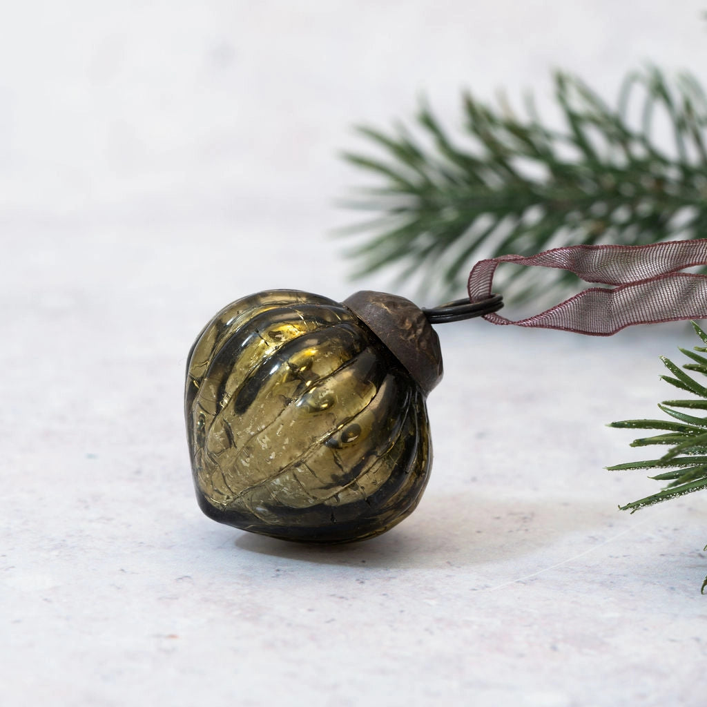 Olive Mini Glass Lantern Bauble