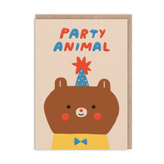 Party Hat Bear Invitation Card Set
