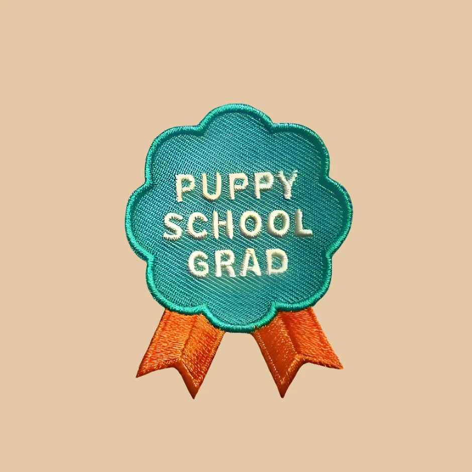 Puppy School Grad Iron-On Patch For Dogs